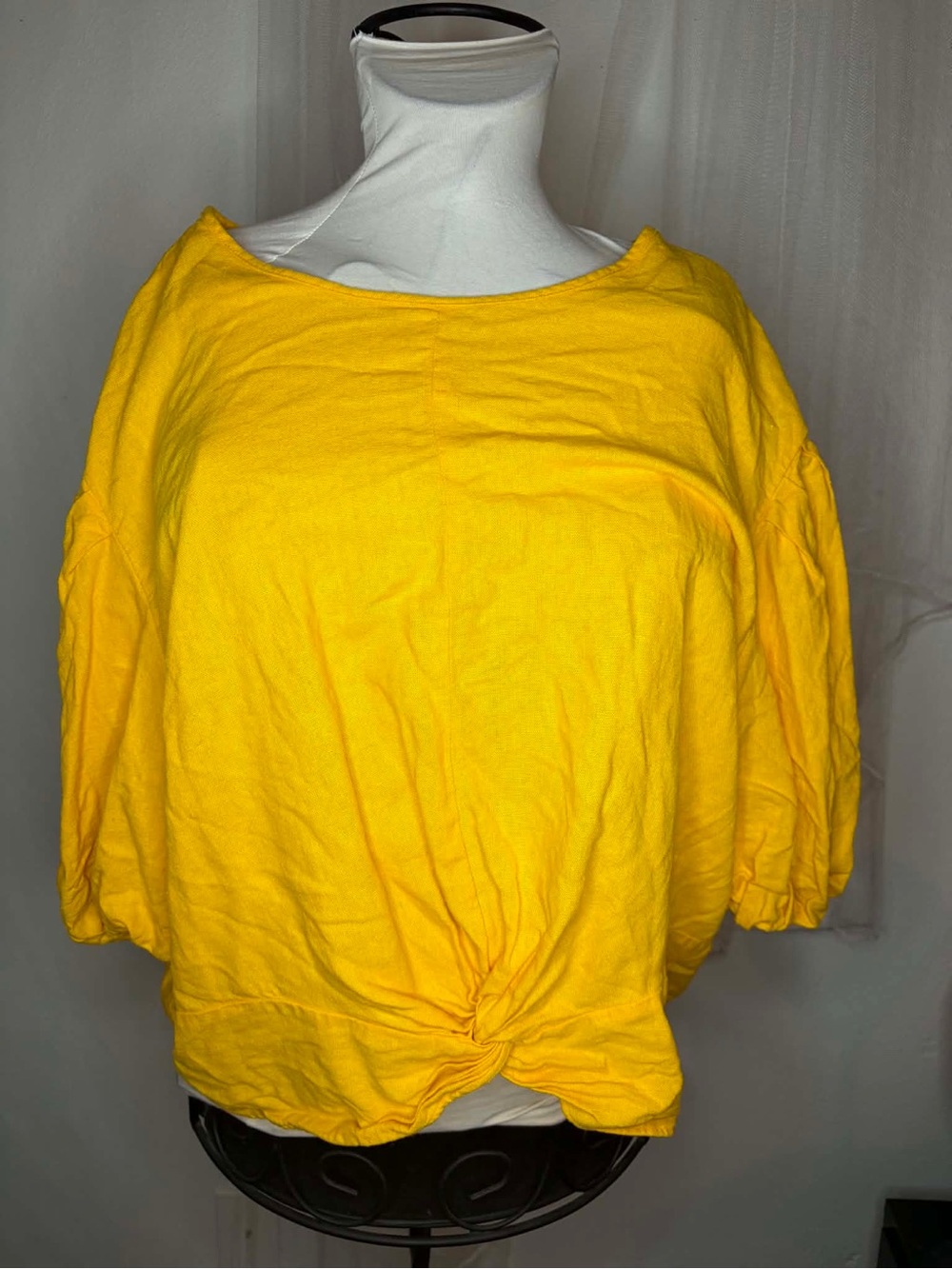 Marc New York Yellow Knot-Front Women’s Top